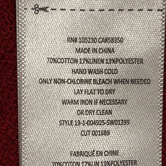 gorgeous Joie red cotton/linen/poly blend red sweater,Sz S - Picture 6 of 6